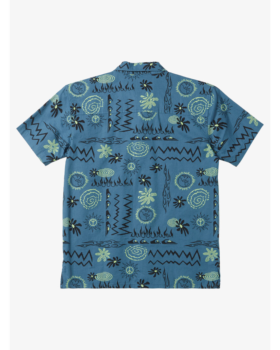 クイックシルバー ボーイズ 8-16 ラディカル タイムズ 半袖シャツ - エーゲ ブルー ラディカル タイムズ SS