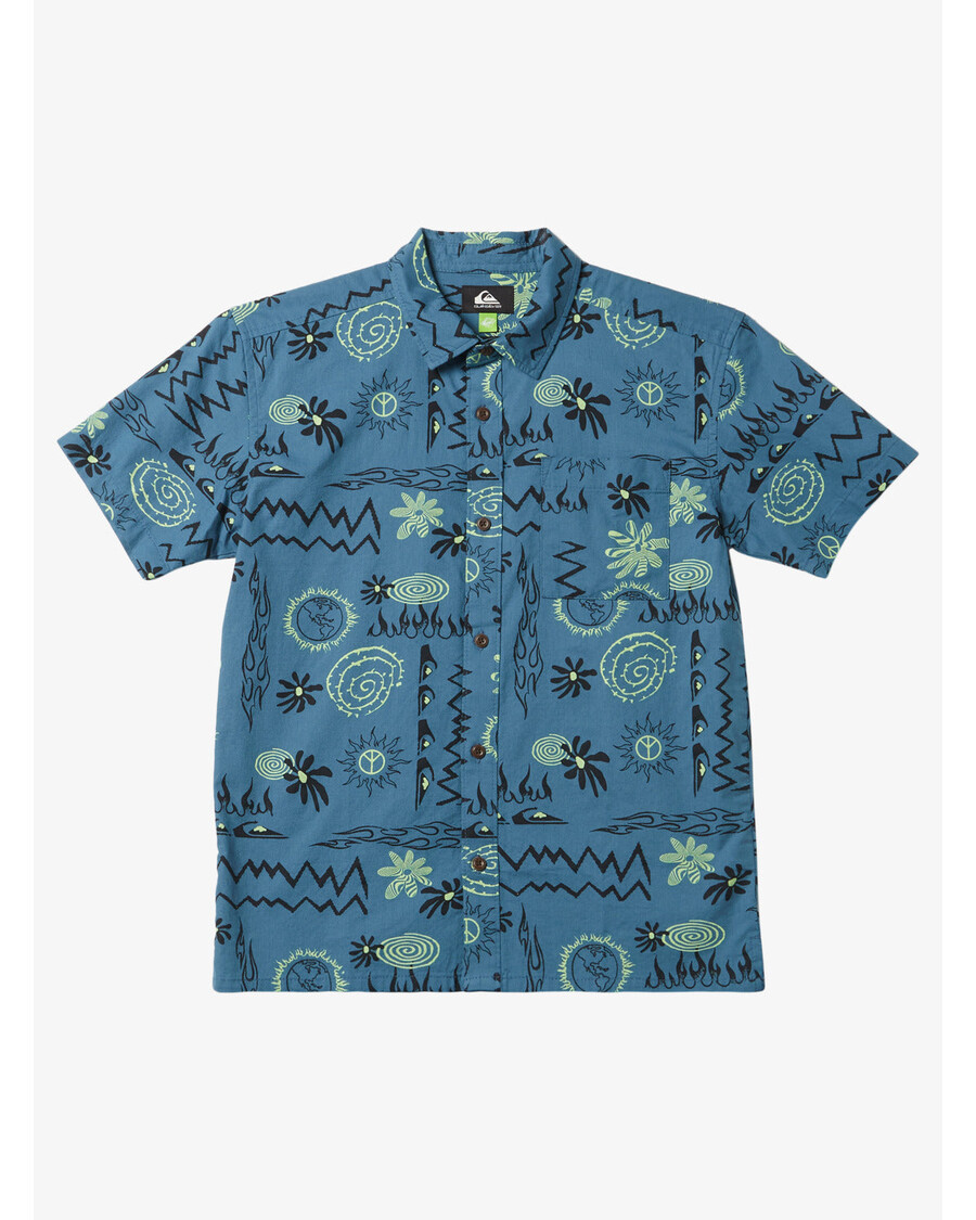 Тениска с къс ръкав за момчета Quiksilver 8-16 Radical Times - Aegean Blue Radical Times Ss