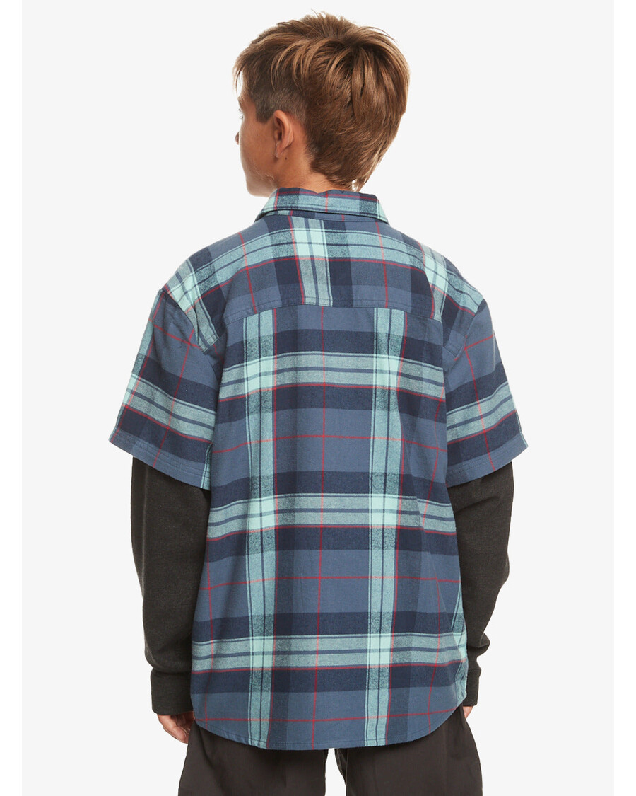 Quik Silver Boys 8-16 Check This Up Oversized Long Sleeve Shirt - Naval Academy