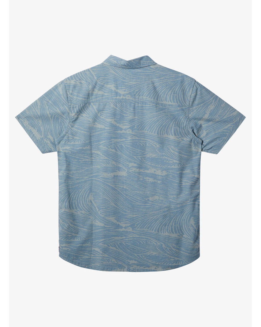 Quiksilver момчета 8-16 Hawaii струяща се риза с къс ръкав - синя сянка