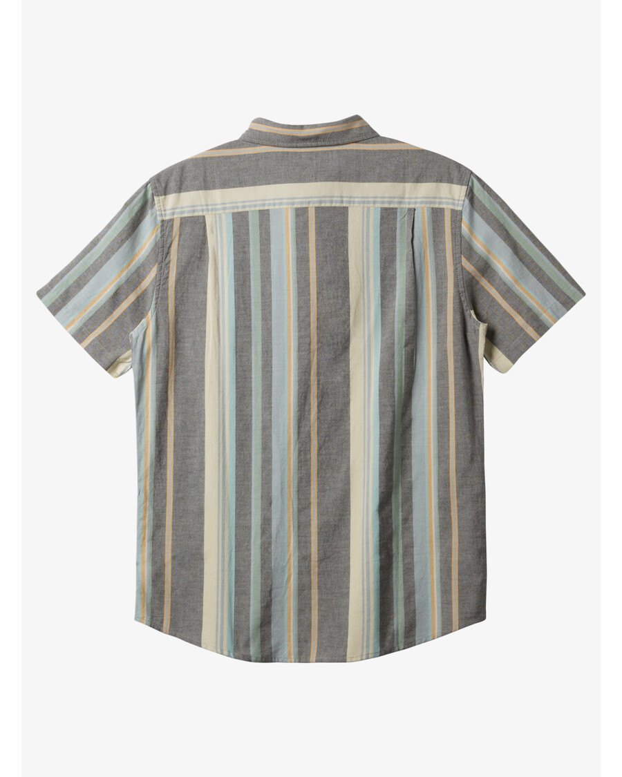 Quik Silver Boys 8-16 Oxford Stripe Classic Short Sleeve Shirt - Black Oxford Stripe Ss