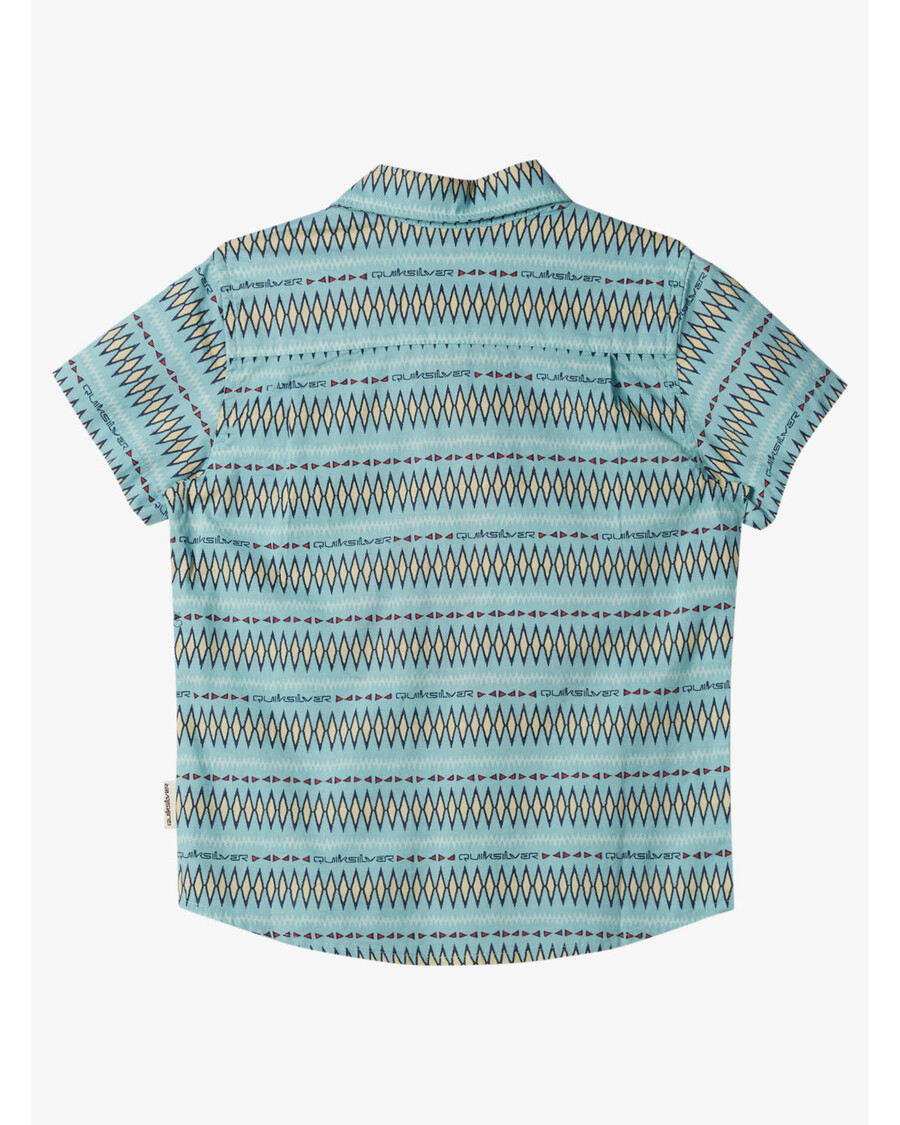 Quik Silver Boys 2-7 Vibrations Short Sleeve Shirt - Marine Blue Pattern Ss Boys