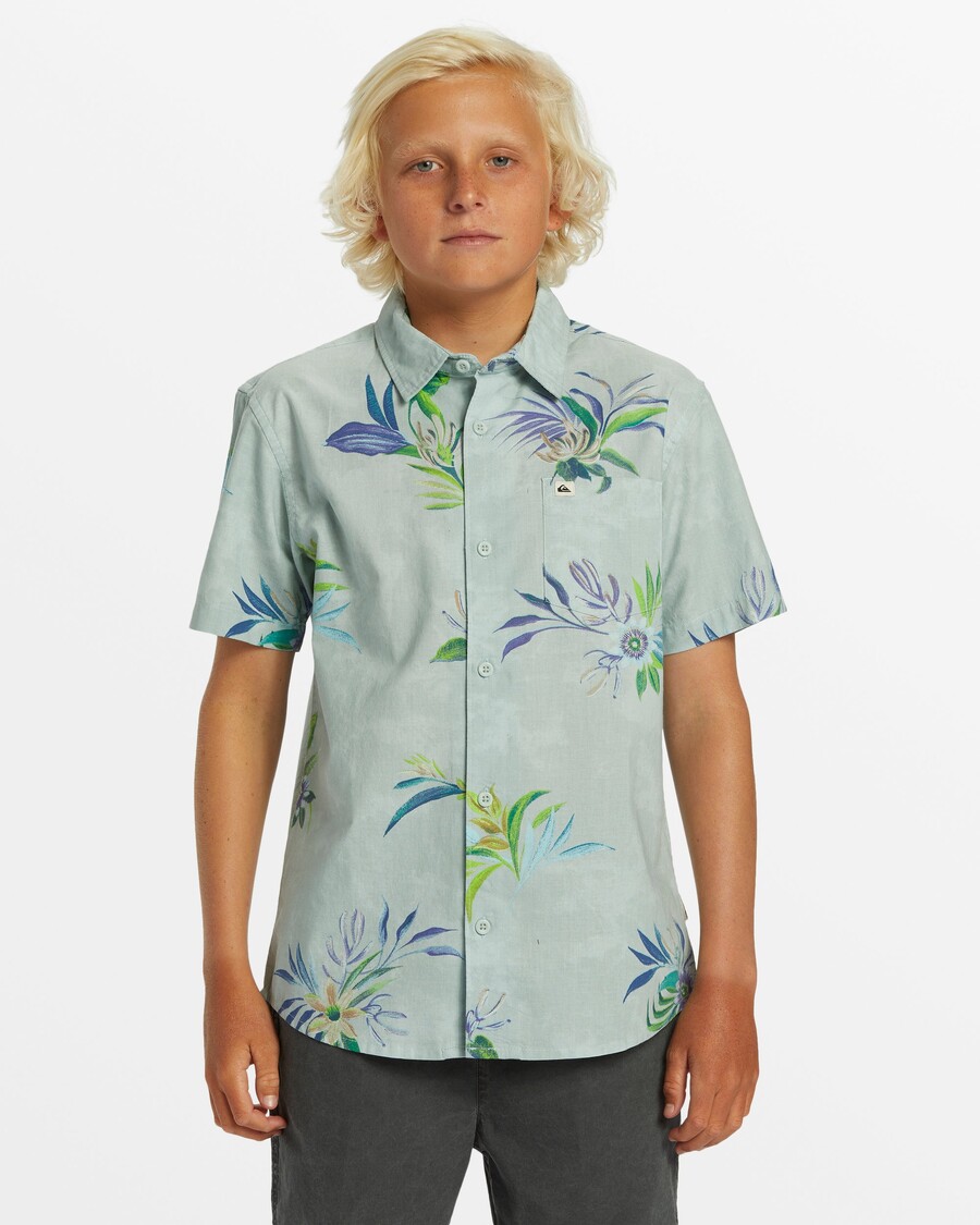 Quiksilver момчета 8-16 риза с къс ръкав Apero Tropic Fever -