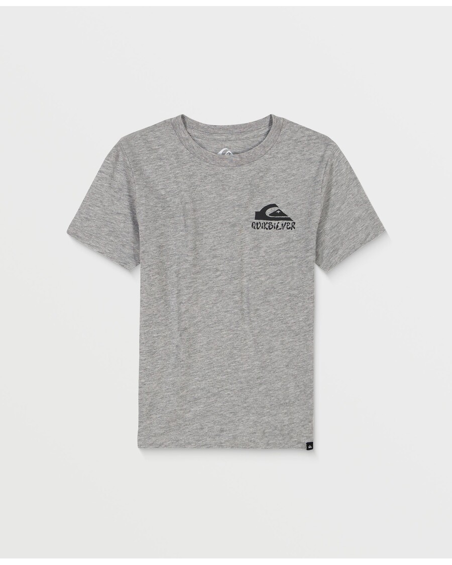 Риза с къс ръкав за момчета Quiksilver Shark Mouth - сив хедър