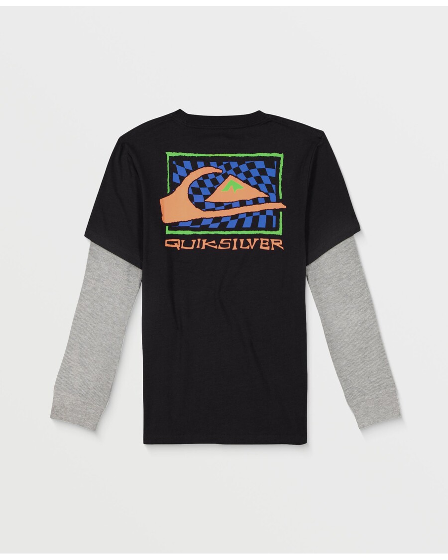 Тениска с дълъг ръкав за малки момчета Quiksilver - асфалт