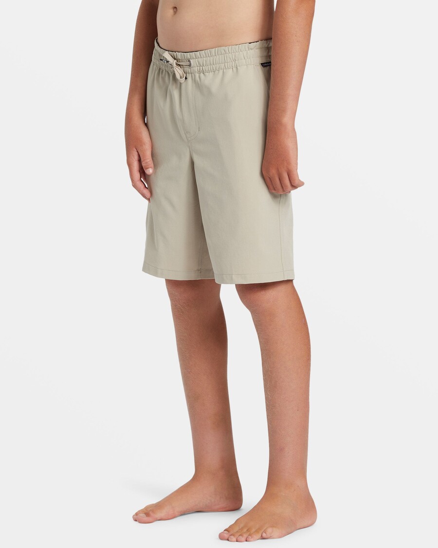Quik Silver Pantalones Cortos Híbridos Taxer Anfibios De 17" Para Niños De 8 A 16 Años - Plaza Taupe