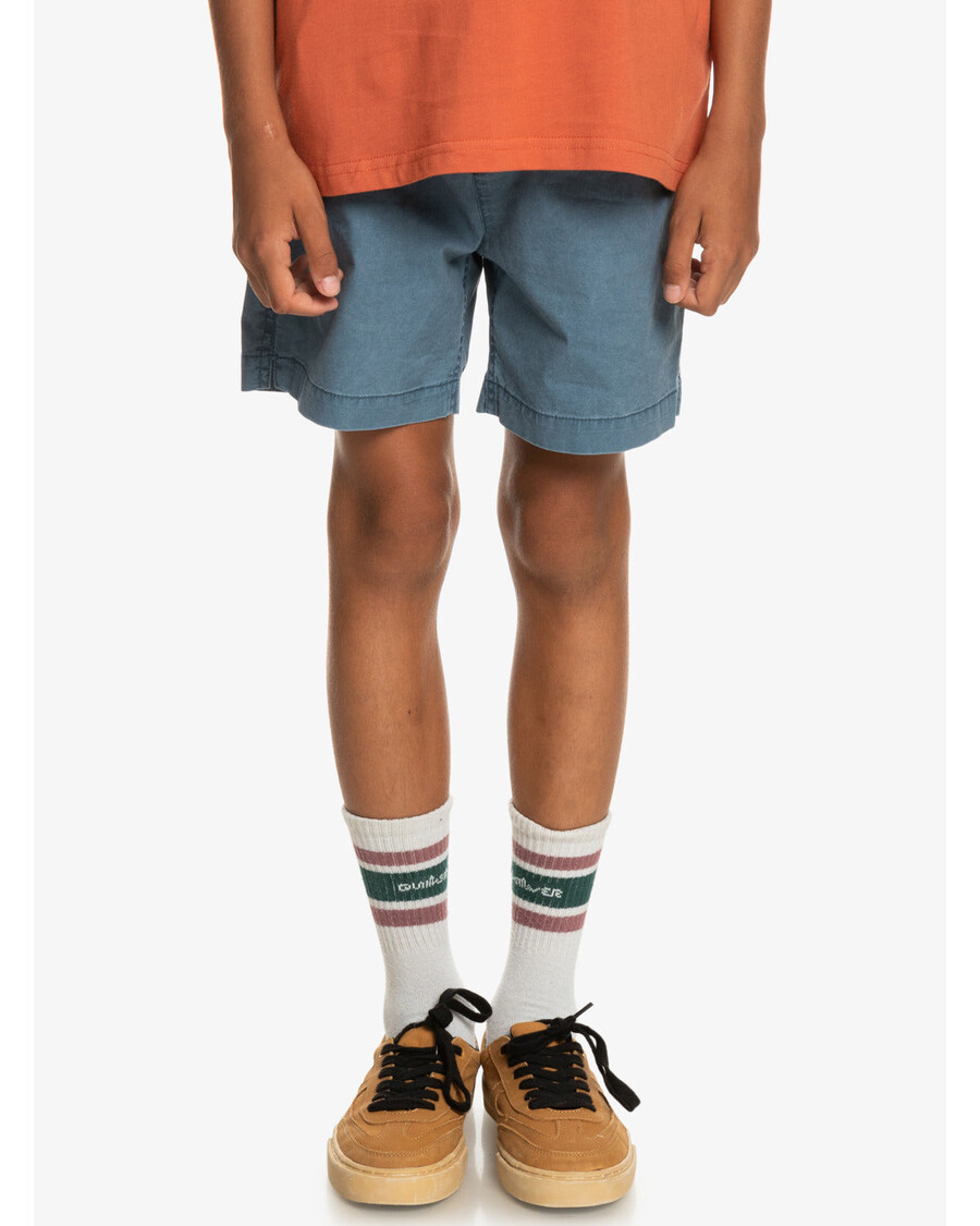 Quik Silver Boys 8-16 Taxer 15" Elastic Waist Shorts - Bering Sea
