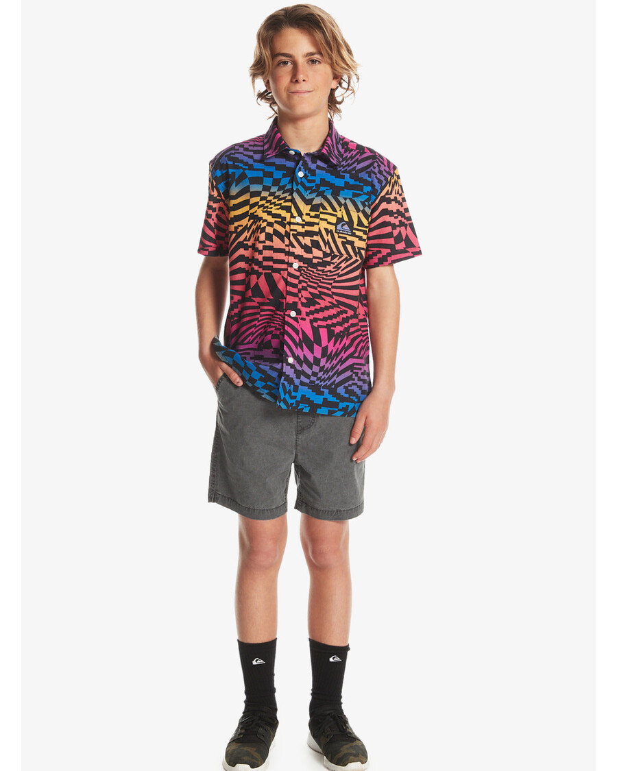 Quiksilver αγόρια 8-16 Taxer 15" ελαστικό σορτς μέσης - μαύρο