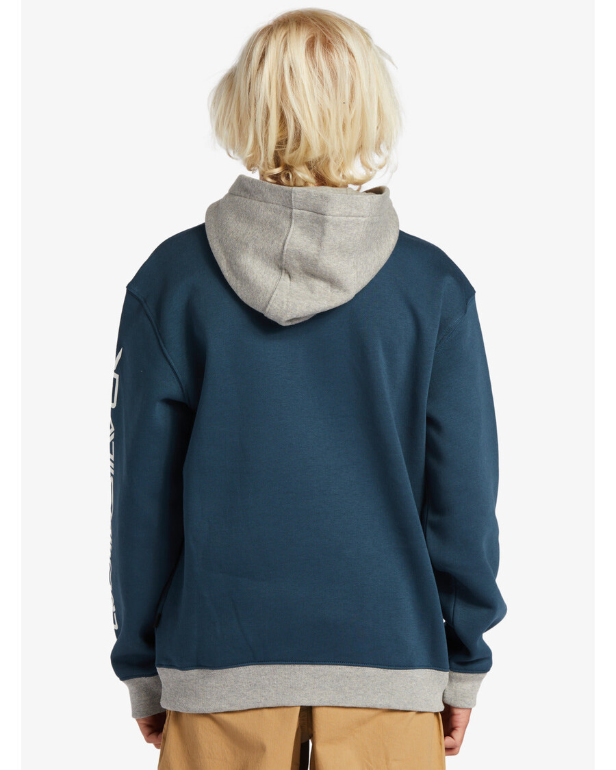 Quik Silver Boys 8-16 Omni Logo Block Hood Pullover Sweatshirt - Midnight Navy