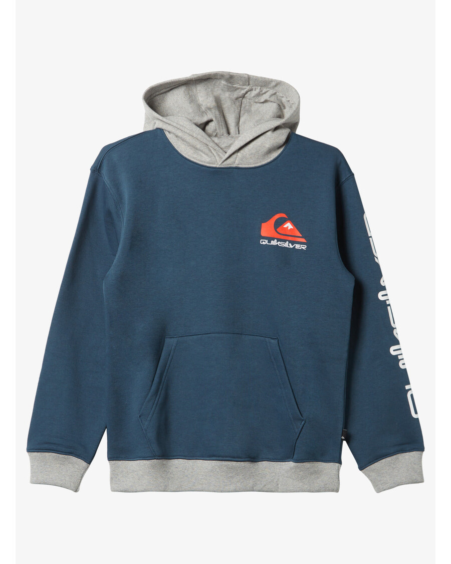 Quik Silver Boys 8-16 Omni Logo Block Hood Pullover Sweatshirt - Midnight Navy