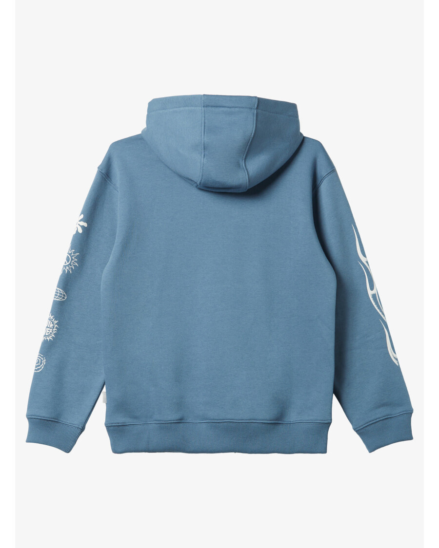Quik Silver Boys 8-16 Power Session Hoody Round Toe Pullover Sweatshirt - Aegean Blue