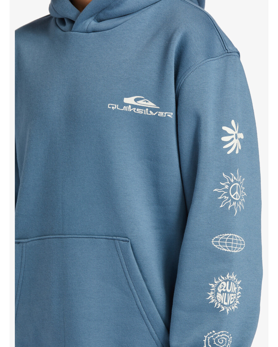 Quik Silver Boys 8-16 Power Session Hoody Round Toe Pullover Sweatshirt - Aegean Blue