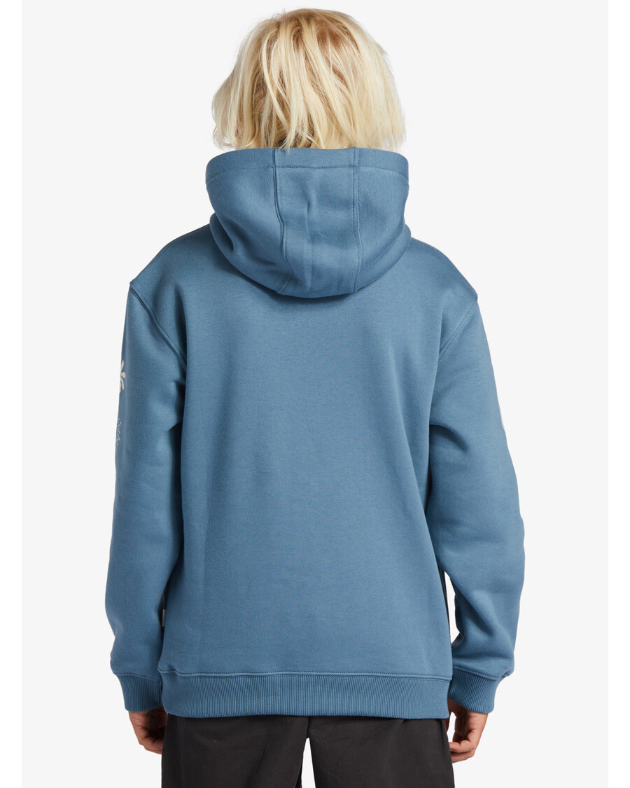 Quik Silver Boys 8-16 Power Session Hoody Round Toe Pullover Sweatshirt - Aegean Blue