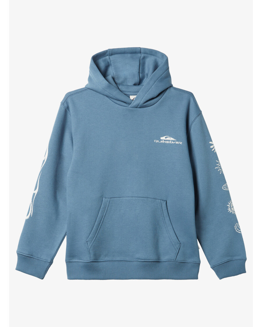 Quiksilver Fiú 8-16 éves Power Session Kapucnis, Kerek Orrú Pulóver - égei Kék