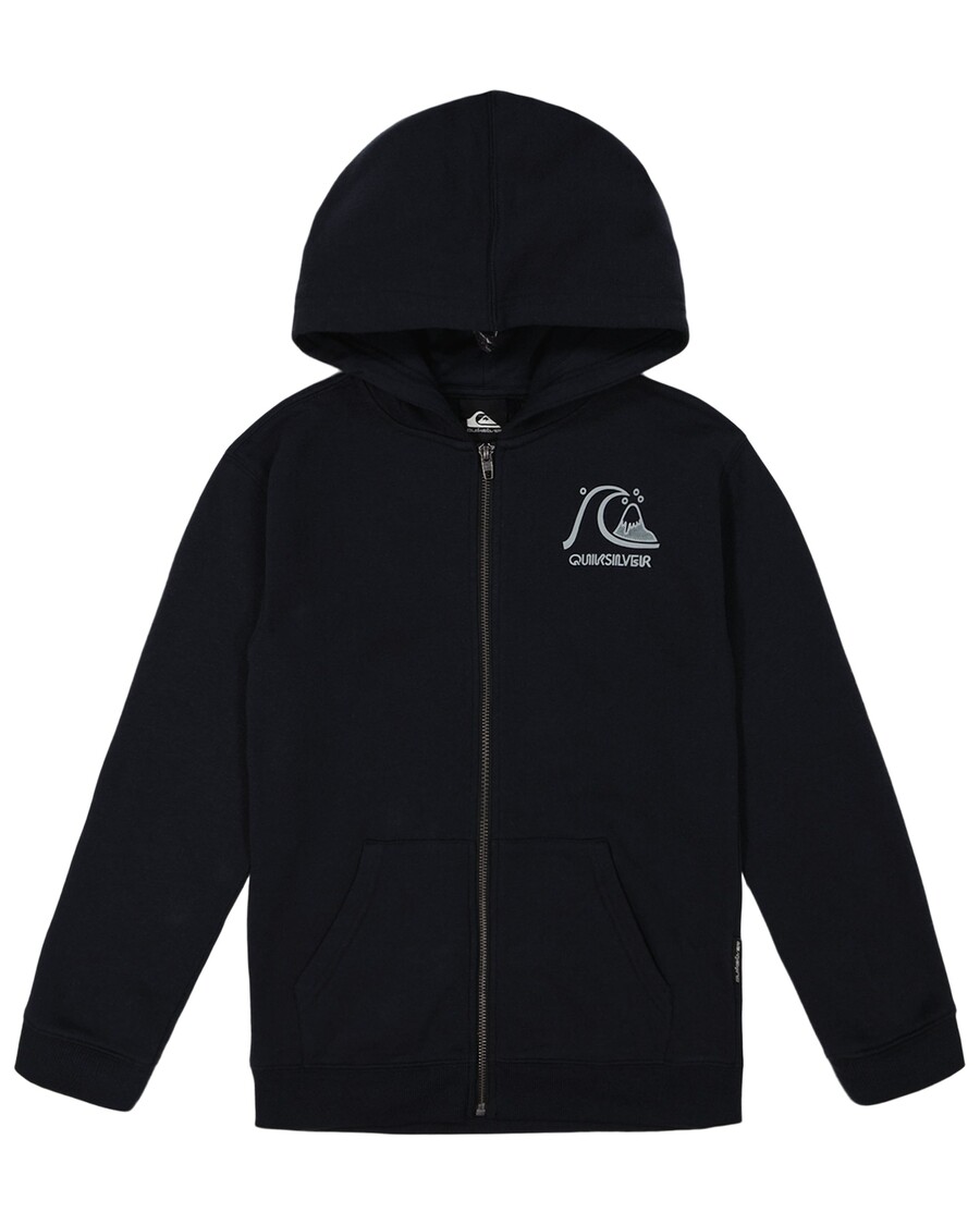 Quik Silver Boys 8-16 Graphic Zip Hoodie - Black