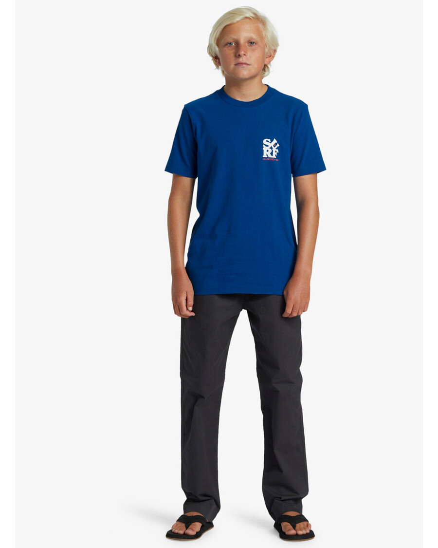 Quik Silver Boys 8-16 Surf T-Shirt - Monaco Blue