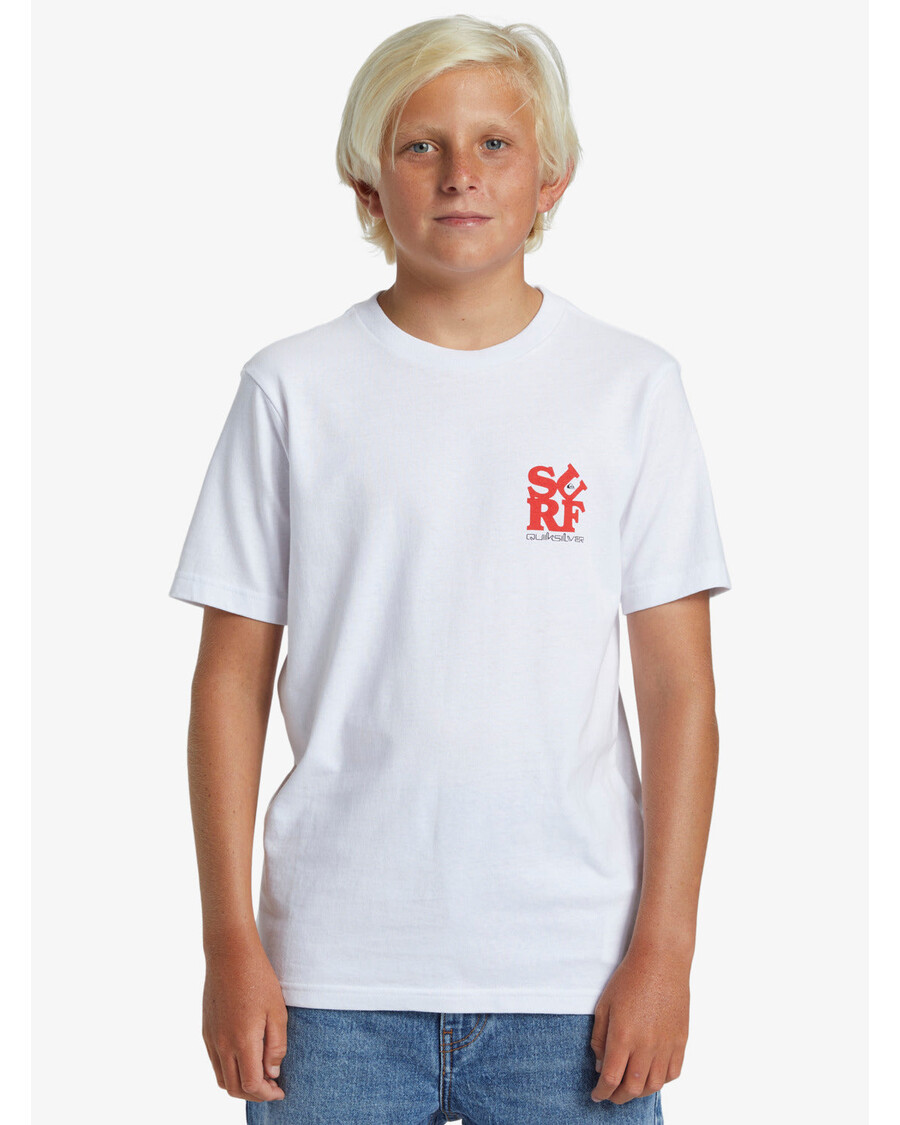 Quik Silver Boys 8-16 Surf T-Shirt - White