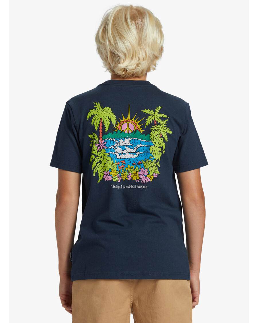 Quiksilver Boys 8-16 Island Sunrise T-paita - Tumma Laivastonsininen