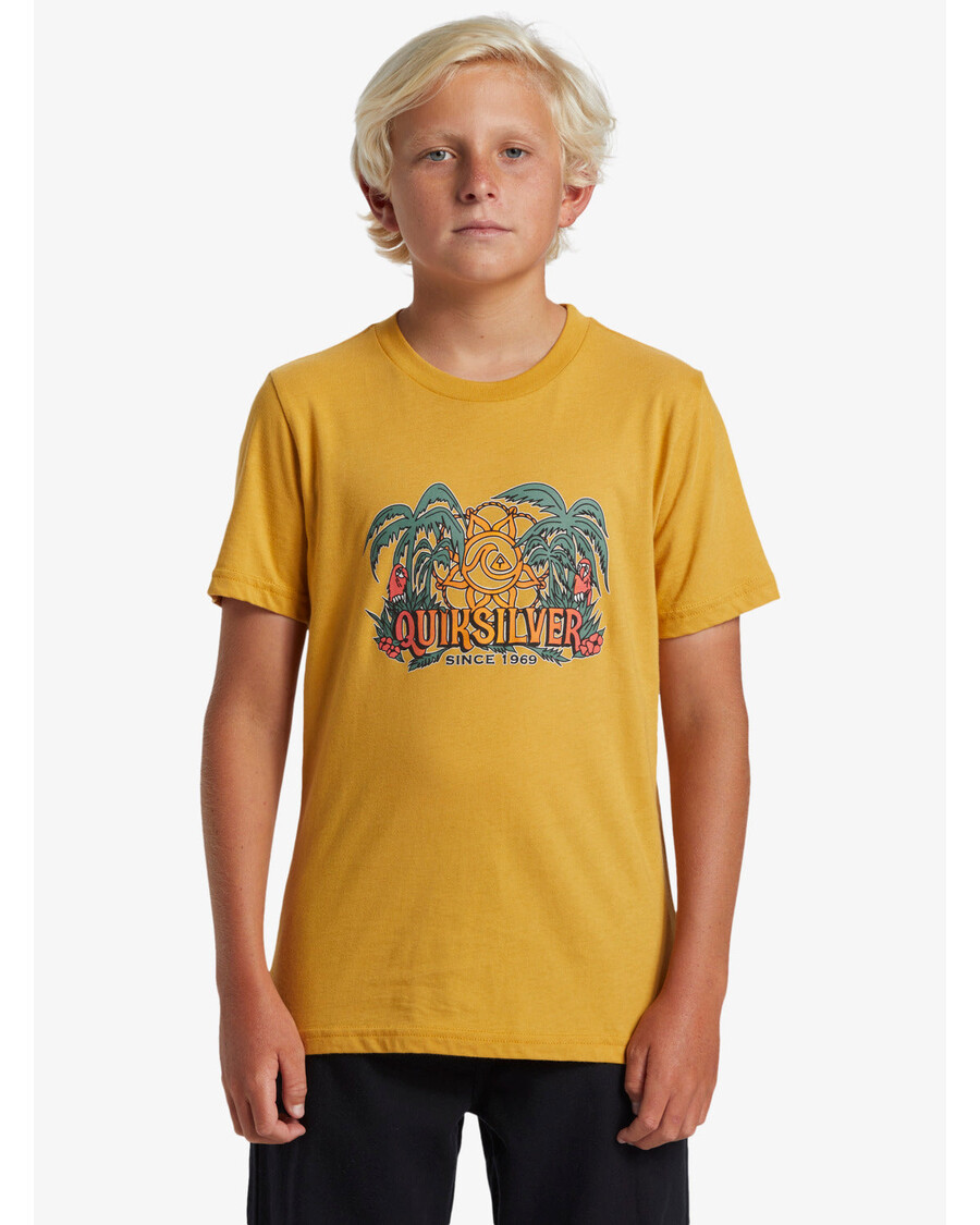 Quiksilver Majica Za Dječake 8-16 Dala Jungle - Senf