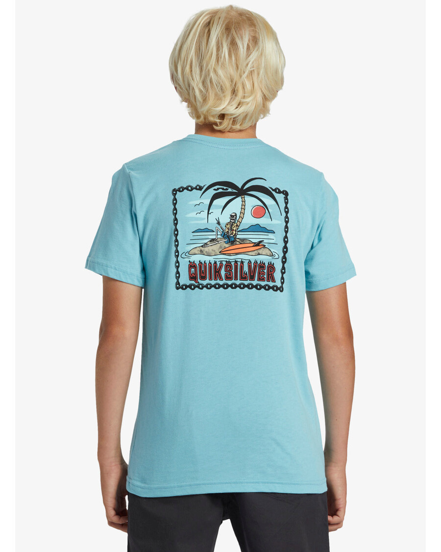 Quiksilver בנים 8-16 חולצת טריקו מעוגנת - כחול ימי