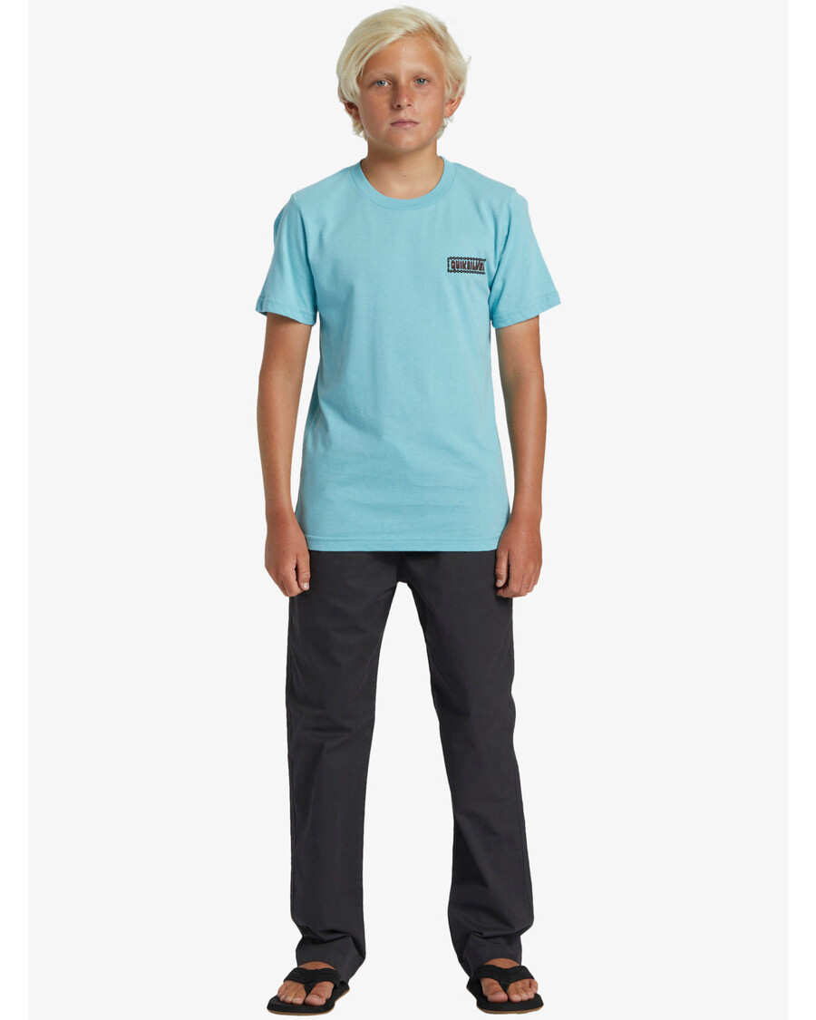 Quiksilver בנים 8-16 חולצת טריקו מעוגנת - כחול ימי