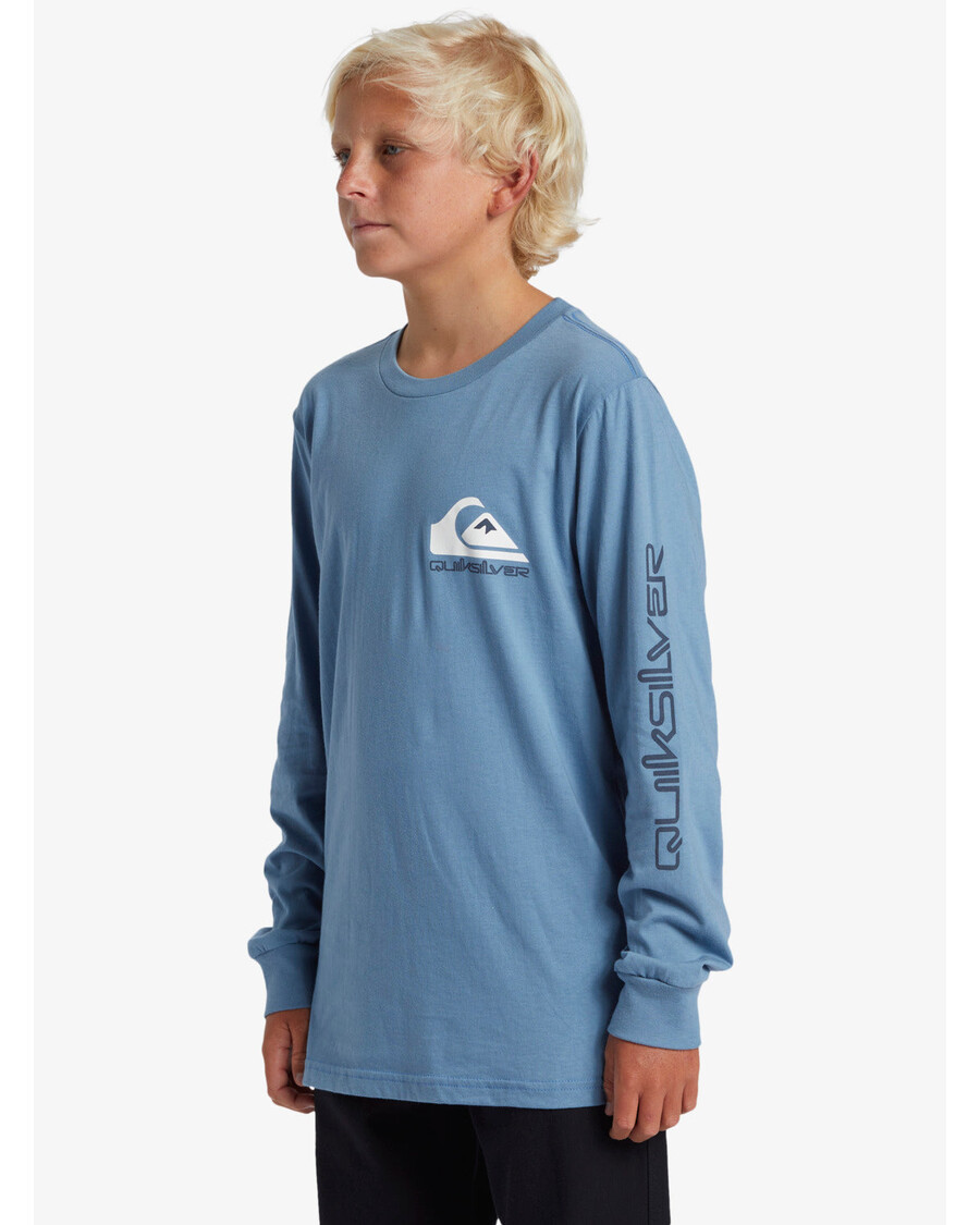 Quiksilver Chlapci 8-16 Comp Logo Tričko S Dlhým Rukávom - Modrý Tieň