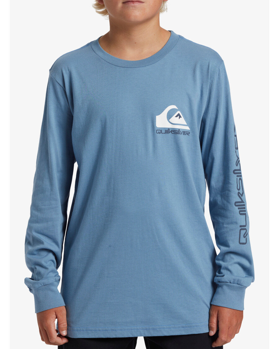 Quiksilver Chlapci 8-16 Comp Logo Tričko S Dlhým Rukávom - Modrý Tieň