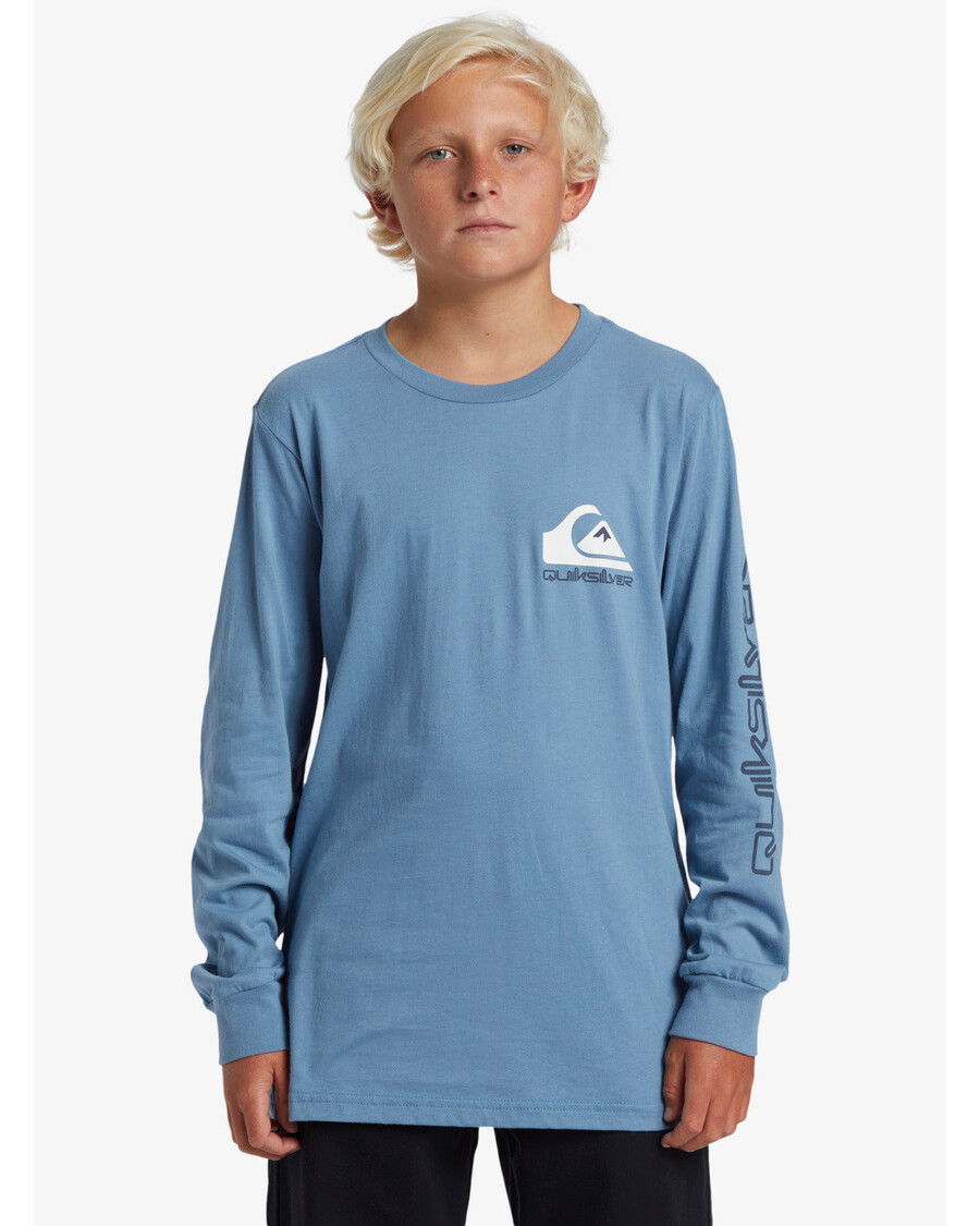 Quiksilver Boys 8-16 Comp Logolla Pitkähihainen T-paita - Sininen Varjo