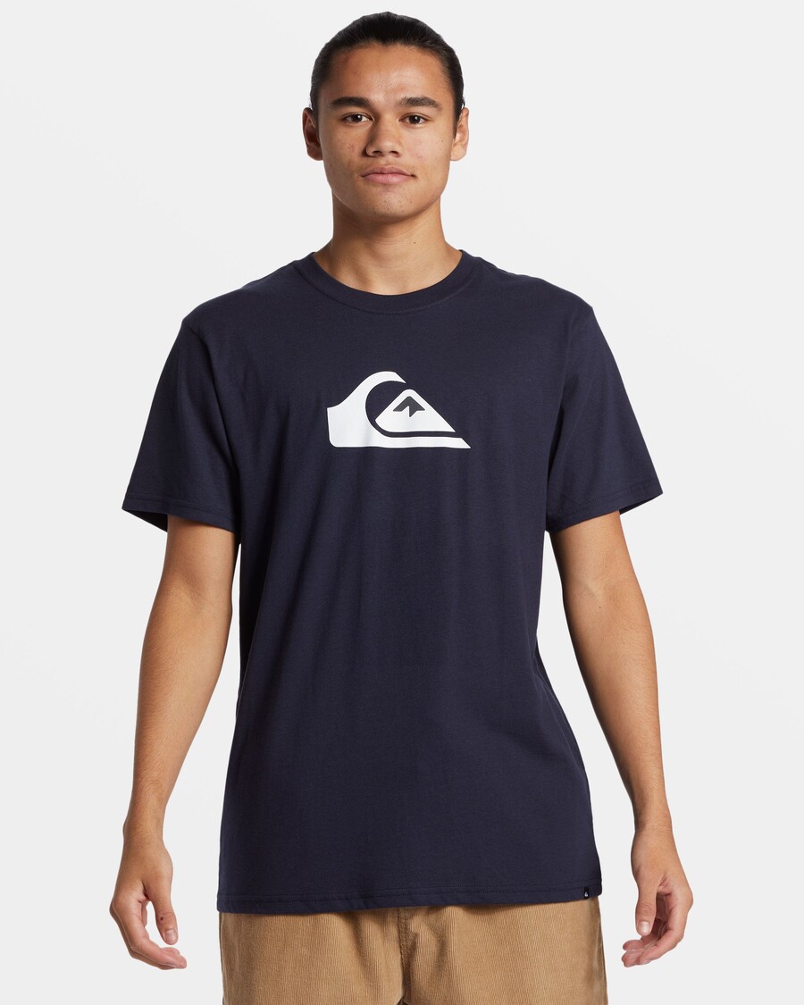 Quiksilver Majica Kratkih Rukava Za Dječake 8-16 Komp S Logotipom - Tamnoplavi Blejzer
