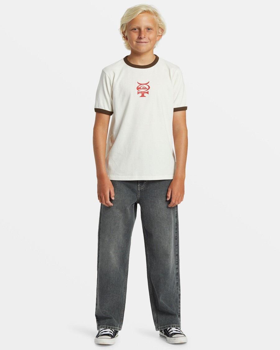 Quik Silver Boys 8-16 Mercury Ringer T-Shirt - Snow White