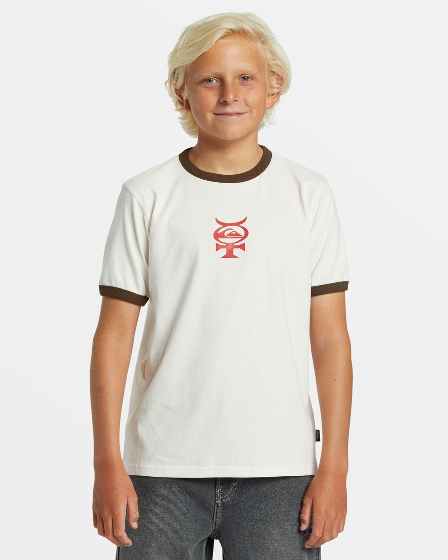 Quiksilver Boys 8-16 Mercury Ringer T-paita - Lumivalkoinen