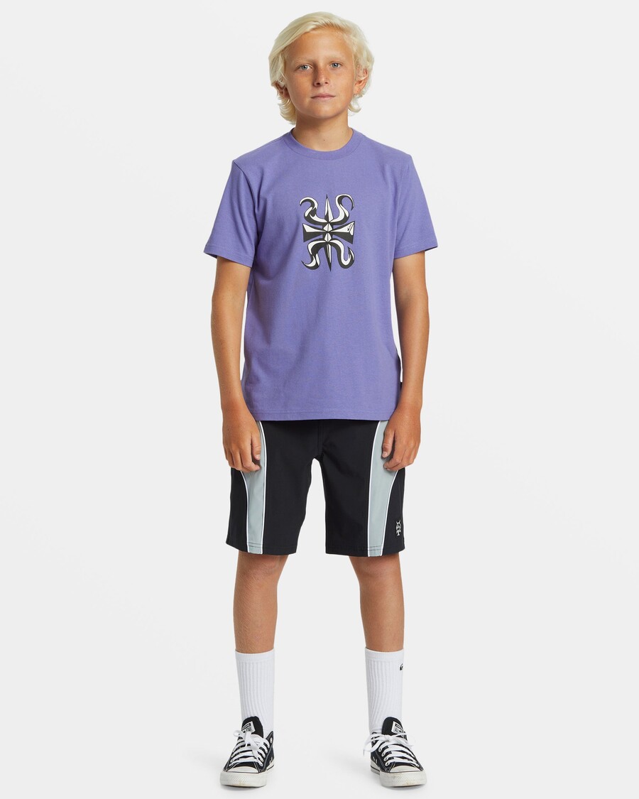 Quiksilver בנים 8-16 חולצת טריידנט - כחול קורסיקני