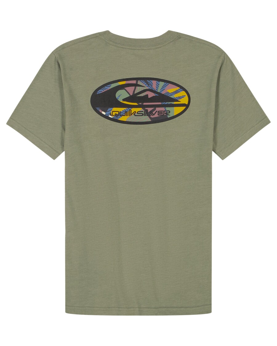 Camiseta Quiksilver Retro Link Para Niños 8-16 - Sea Spray Heather