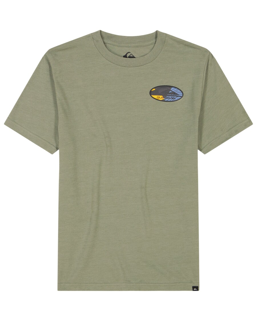 Camiseta Quiksilver Retro Link Para Niños 8-16 - Sea Spray Heather