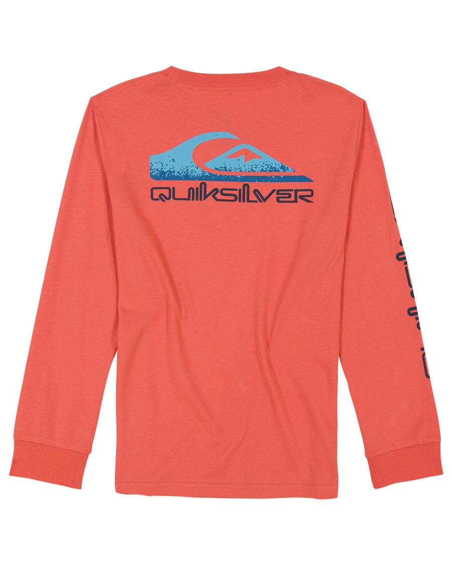 Quik Silver Boys 8-16 Omni Logo Core Long Sleeve T-Shirt - Spiced Coral