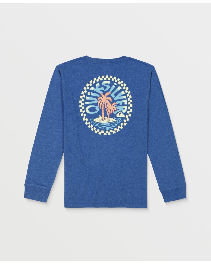 Majica Z Dolgimi Rokavi Quiksilver Za Fante 2-7 V Karo Island - Monaco Blue Heather