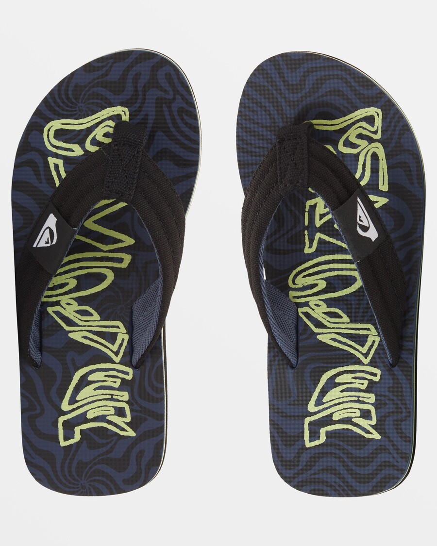 Quik Silver Boys 8-16 Molokai Layback Sandals - μαύρο/πράσινο/μπλε
