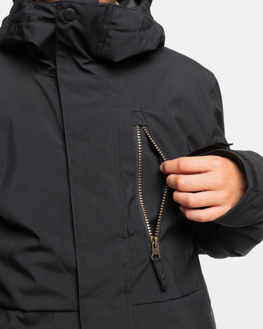 Quik Silver Boys 8-16 Mission Solid Insulated Snow Jacket - True Black