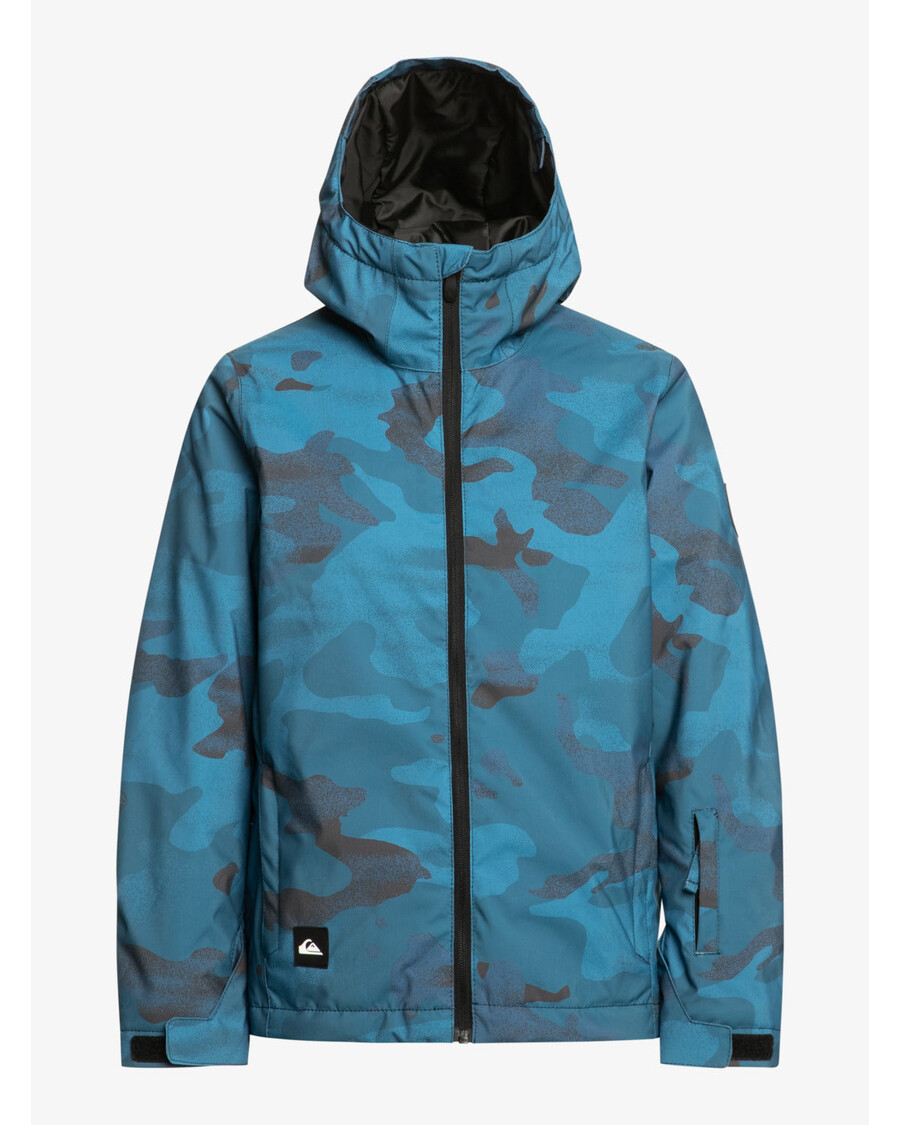 Quiksilver Boys 8-16 Mission Tlačená Technická Snehová Bunda - Camo Majolica Modrá V Spreji