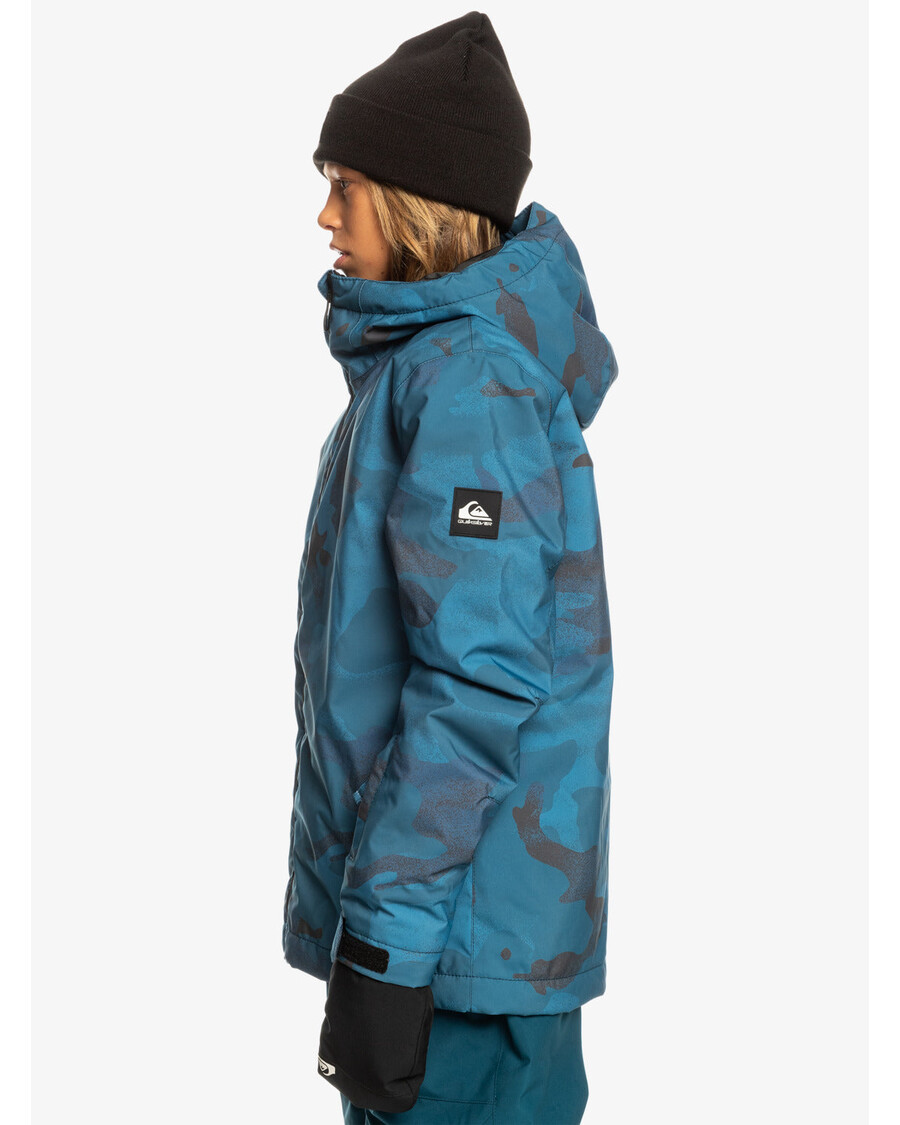 Quiksilver Boys 8-16 Mission Tlačená Technická Snehová Bunda - Camo Majolica Modrá V Spreji