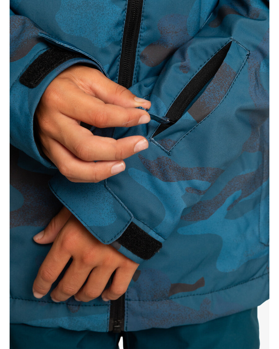 Quiksilver Boys 8-16 Mission Tlačená Technická Snehová Bunda - Camo Majolica Modrá V Spreji
