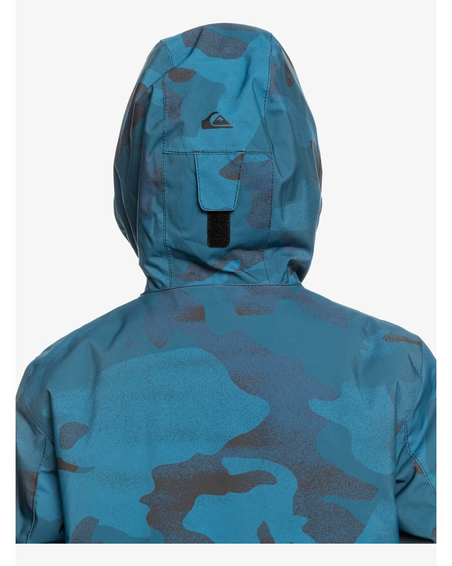 Quiksilver Boys 8-16 Mission Tlačená Technická Snehová Bunda - Camo Majolica Modrá V Spreji