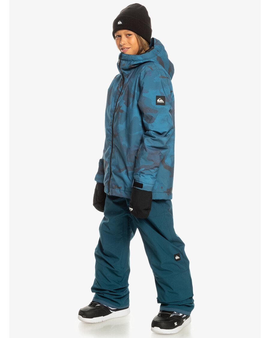 Quiksilver Boys 8-16 Mission Tlačená Technická Snehová Bunda - Camo Majolica Modrá V Spreji