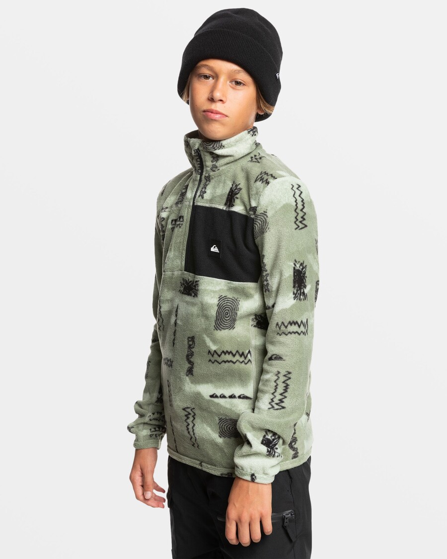 Quiksilver Baker-Sweatshirt Mit Halbem Reißverschluss Für Jungen 8–16 – Shadow Checks Desert Sage