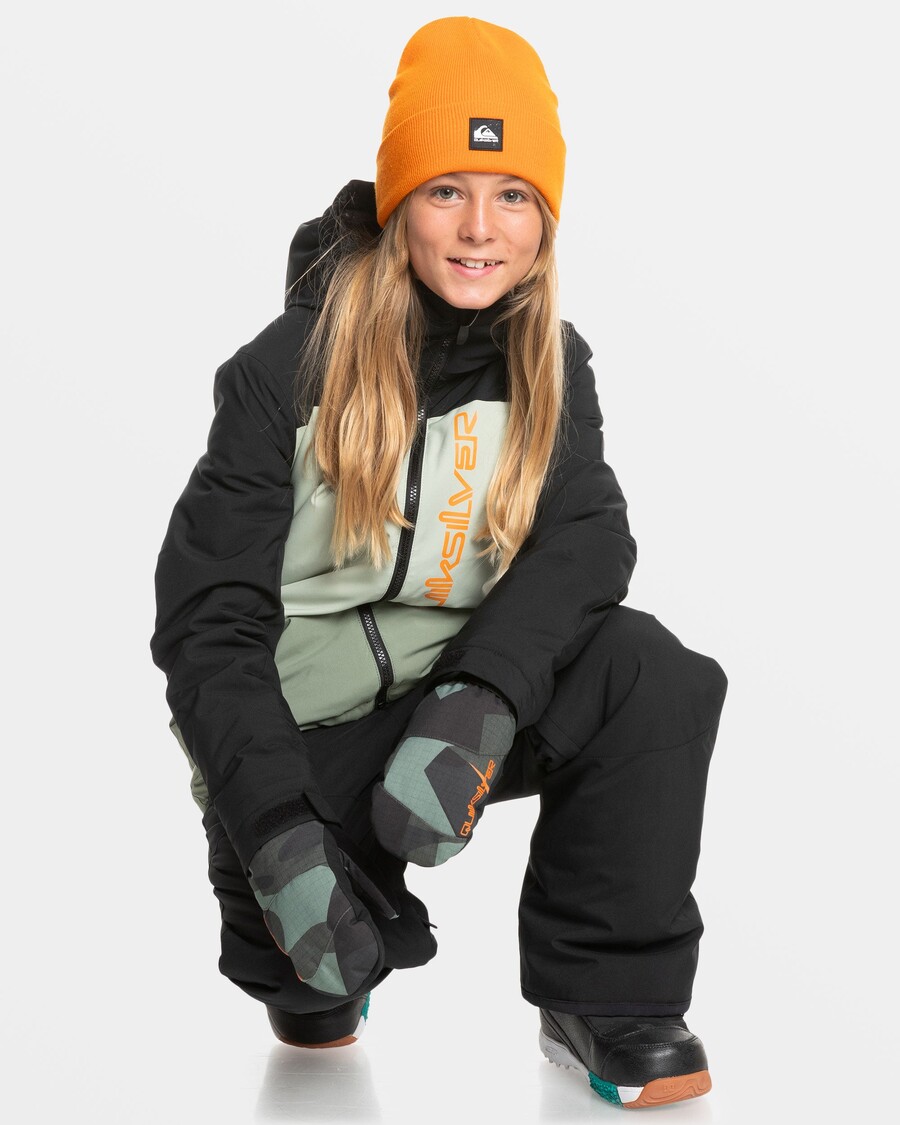 Quik Silver Boys 8-16 Side Hit Snow Jacket - Sea Spray