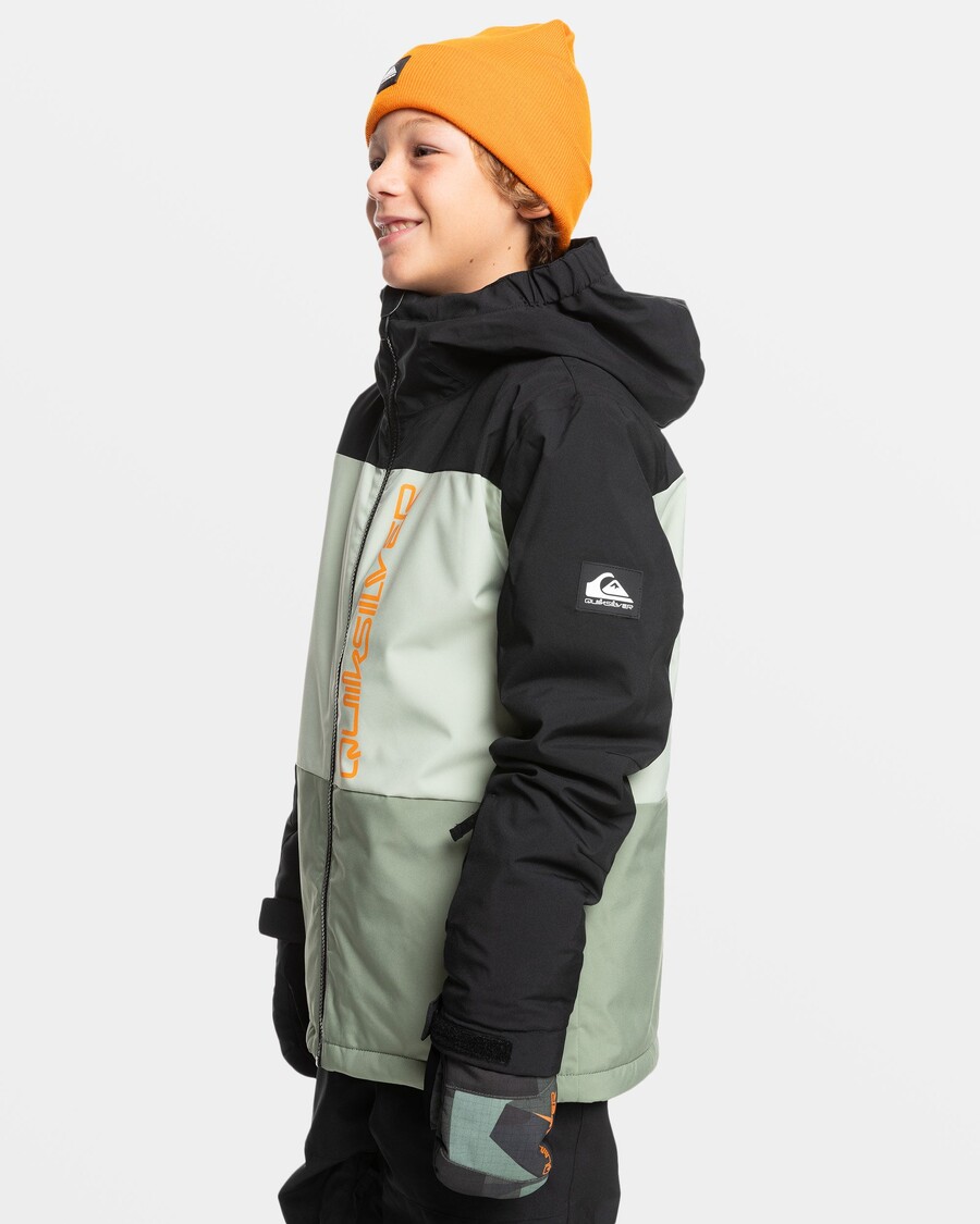 Quik Silver Boys 8-16 Side Hit Snow Jacket - Sea Spray