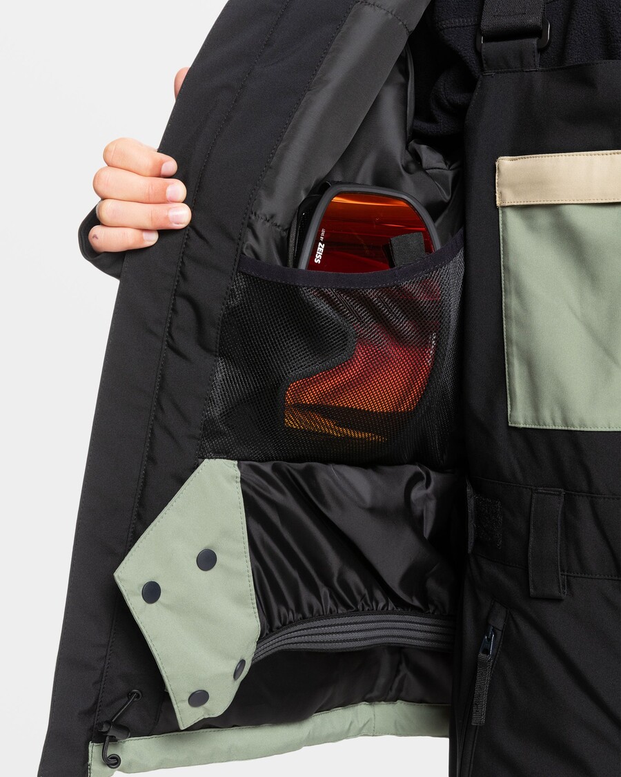 Quik Silver Boys 8-16 Side Hit Snow Jacket - Sea Spray