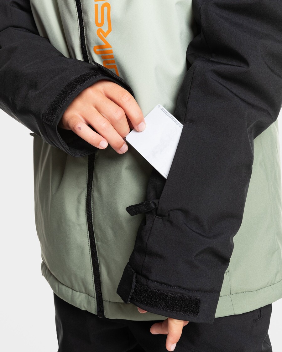 Quik Silver Boys 8-16 Side Hit Snow Jacket - Sea Spray