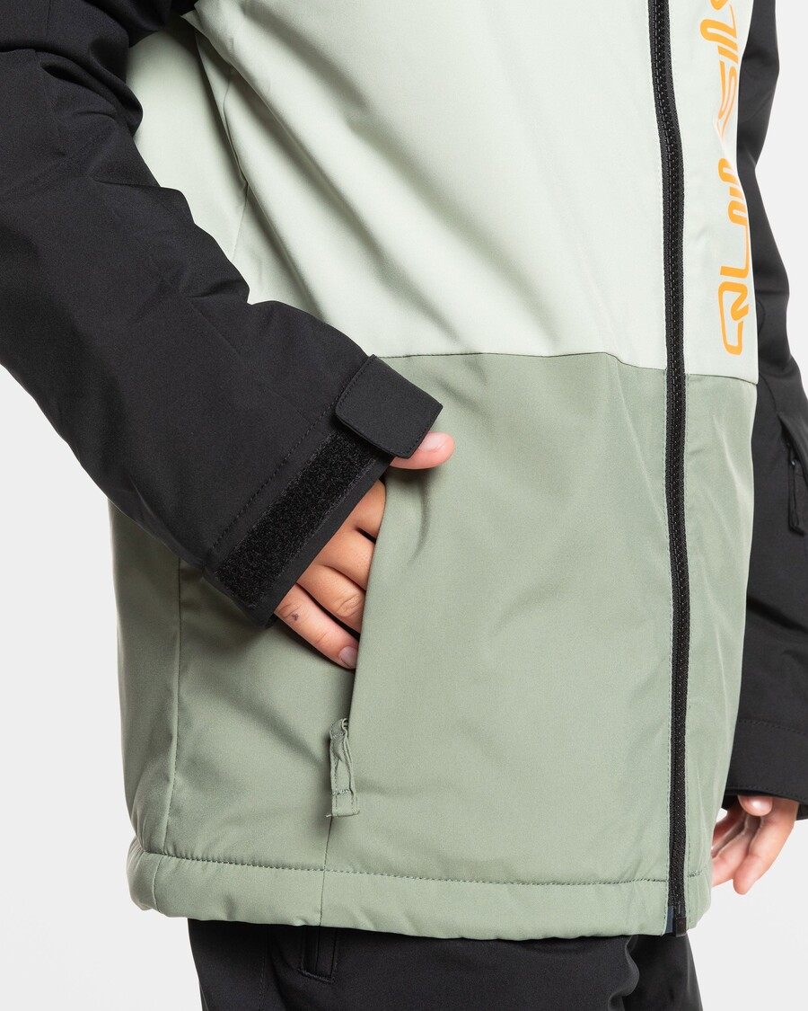 Quik Silver Boys 8-16 Side Hit Snow Jacket - Sea Spray