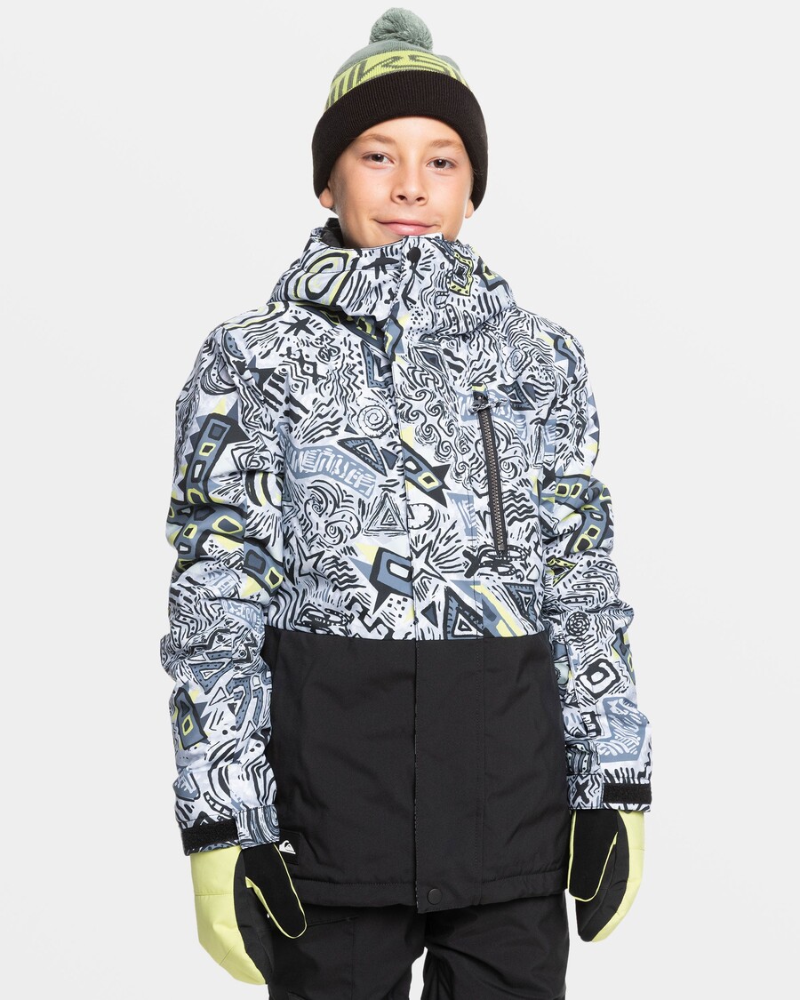 Quiksilver Snježna Jakna Za Dječake 8-16 Mission - Heritage Scribble Black